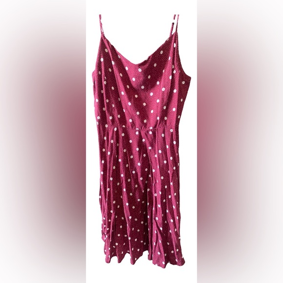 Polka Dot Maroon Dress - Picture 1 of 2